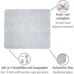Wenko 2511910100 Placca Di Copertura Universale 3 En 1 - Tagliere, Per Tutti I Tipi Di Piani Di Cottura, Vetr - Vetro Temperato, 56 X 1.8-4.5 X 50 Cm, Trasparente -Wenko Negozio 77565408 3