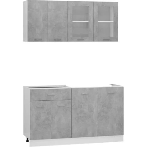 Nova Set Da 4 Mobili Da Cucina Con Pensili Disponibile In Vari Colori Design Moderno Colore : Grigio Cemento 2 Nova Set Da 4 Mobili Da Cucina Con Pensili Disponibile In Vari Colori Design Moderno Colore : Grigio Cemento - immagine 2