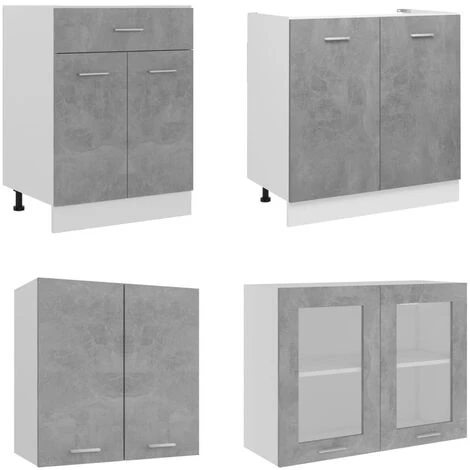 Nova Set Da 4 Mobili Da Cucina Con Pensili Disponibile In Vari Colori Design Moderno Colore : Grigio Cemento 4 Nova Set Da 4 Mobili Da Cucina Con Pensili Disponibile In Vari Colori Design Moderno Colore : Grigio Cemento - immagine 4