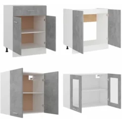 Nova Set Da 4 Mobili Da Cucina Con Pensili Disponibile In Vari Colori Design Moderno Colore : Grigio Cemento 9 Nova Set Da 4 Mobili Da Cucina Con Pensili Disponibile In Vari Colori Design Moderno Colore : Grigio Cemento -Wenko Negozio 77641811 5