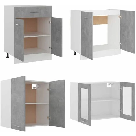 Nova Set Da 4 Mobili Da Cucina Con Pensili Disponibile In Vari Colori Design Moderno Colore : Grigio Cemento 5 Nova Set Da 4 Mobili Da Cucina Con Pensili Disponibile In Vari Colori Design Moderno Colore : Grigio Cemento - immagine 5