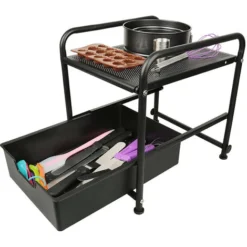 DYHF Organizzatore Armadietto Sottolavello, Ripiano Estraibile Per Organizer, Cestino Portaoggetti Con Cassetto Portaoggetti Scorrevole 37x31x38cm Nero -Wenko Negozio 78070137 5