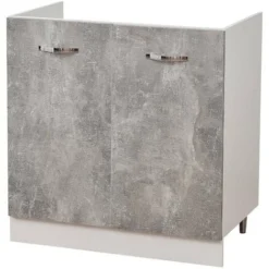 Mobile Sottolavello Cucina Componibile Mobiletto Colore Grigio Cemento 2 Ante