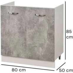Mobile Sottolavello Cucina Componibile Mobiletto Colore Grigio Cemento 2 Ante -Wenko Negozio 78324904 5