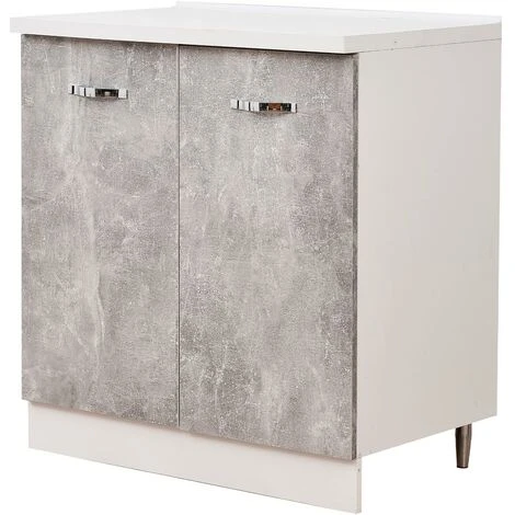 Mobile Base Per Cucina Componibile Colore Grigio Cemento Con 2 Ante 2 Scomparti 1 Mobile Base Per Cucina Componibile Colore Grigio Cemento Con 2 Ante 2 Scomparti
