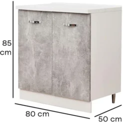 Mobile Base Per Cucina Componibile Colore Grigio Cemento Con 2 Ante 2 Scomparti 8 Mobile Base Per Cucina Componibile Colore Grigio Cemento Con 2 Ante 2 Scomparti -Wenko Negozio 78324905 4