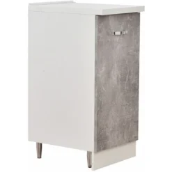 Mobile Base Per Cucina Componibile Colore Grigio Cemento Con 1 Anta 2 Scomparti