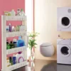 DYHF Carrellino Scaffale Stretto Salvaspazio Cucina Bagno A 4 Ripiani Con Ruote In Plastica Portaoggetti Scaffale Portaoggetti Sottile Cucina Carrello Portaoggetti Da Bagno 54.5x12.5x102cm