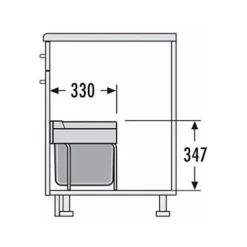Hailo 3644731 Pattumiera TR Swing 50.3/29 da 500 mm Di Larghezza Per Armadi Con Porta Girevole -Wenko Negozio 78976906 3