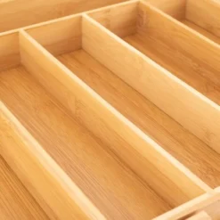 Axentia Portaposate Da Cassetto Estensibile Con 5 Fino A 7 Scomparti, Vassoio Portaposate In Bambù, Ca. 31- 48,5 X 5,5 X 37 Cm, Colore Del Legno -Wenko Negozio 78977602 4