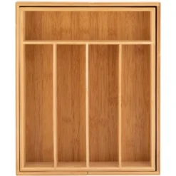 Axentia Portaposate Da Cassetto Estensibile Con 5 Fino A 7 Scomparti, Vassoio Portaposate In Bambù, Ca. 31- 48,5 X 5,5 X 37 Cm, Colore Del Legno -Wenko Negozio 78977602 5