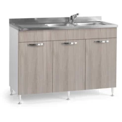 Sottolavello Da Cucina 3 Ante Olmo Reversibile Cm 120x50xH 85