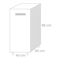 Mobile Per Cucina Bianco Frassinato 1 Anta Cm 40x50xH 85 -Wenko Negozio 7970471 3