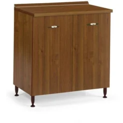 Base Per Cucina Colore Noce Antico Cm 80x50xH 85 Con 2 Ante