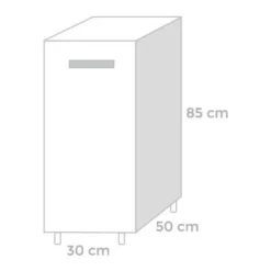 Mobile Per Cucina Bianco Frassinato 1 Anta Cm 30x50xH 85 -Wenko Negozio 7970495 3