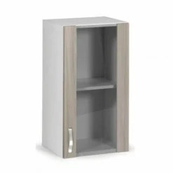Pensile Da Cucina In Legno Nobilitato 1 Anta Vetrina Olmo Cm 40x32xH 72