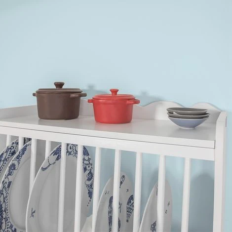 SoBuy Porta Piatti Organizer Cucina, Piattaia Shabby Da Parete Bianco FRG275-W 4 SoBuy Porta Piatti Organizer Cucina, Piattaia Shabby Da Parete Bianco FRG275-W - immagine 4