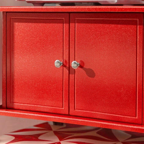 SoBuy Mensole Per Forno A Microonde, Carrello Da Cucina, Armadietto Cucina Rosso FRG12-R 3 SoBuy Mensole Per Forno A Microonde, Carrello Da Cucina, Armadietto Cucina Rosso FRG12-R - immagine 3