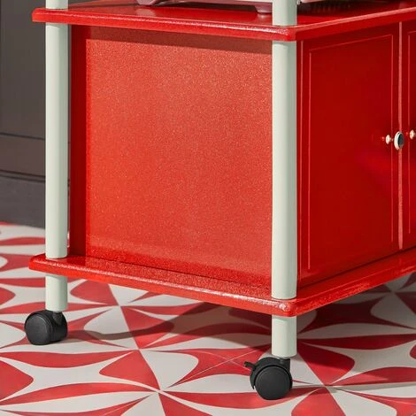 SoBuy Mensole Per Forno A Microonde, Carrello Da Cucina, Armadietto Cucina Rosso FRG12-R 4 SoBuy Mensole Per Forno A Microonde, Carrello Da Cucina, Armadietto Cucina Rosso FRG12-R - immagine 4