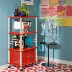 SoBuy Mensole Per Forno A Microonde, Carrello Da Cucina, Armadietto Cucina Rosso FRG12-R 9 SoBuy Mensole Per Forno A Microonde, Carrello Da Cucina, Armadietto Cucina Rosso FRG12-R -Wenko Negozio 7986069 5