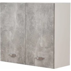 Pensile Da Cucina Scolapiatti Sistema Raccogligocce Mobile Colore Grigio Cemento