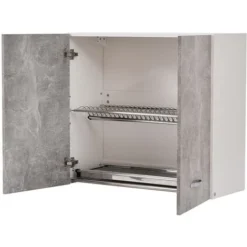 Pensile Da Cucina Scolapiatti Sistema Raccogligocce Mobile Colore Grigio Cemento -Wenko Negozio 80328160 4