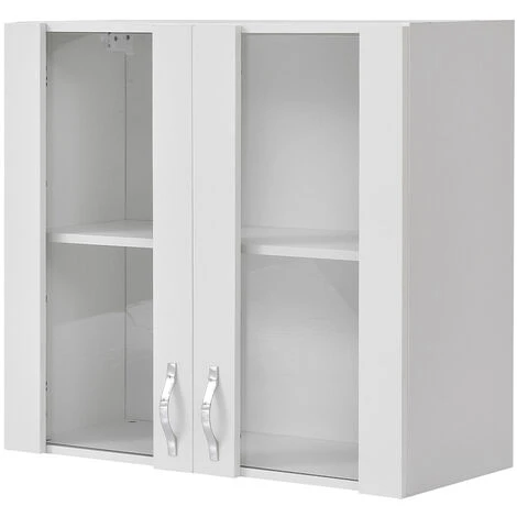 Pensile Da Cucina Armadio Sospeso Con Vetro Da Parete Mobiletto Colore Bianco 1 Pensile Da Cucina Armadio Sospeso Con Vetro Da Parete Mobiletto Colore Bianco