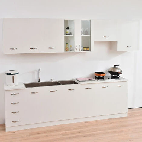 Pensile Da Cucina Armadio Sospeso Con Vetro Da Parete Mobiletto Colore Bianco 3 Pensile Da Cucina Armadio Sospeso Con Vetro Da Parete Mobiletto Colore Bianco - immagine 3