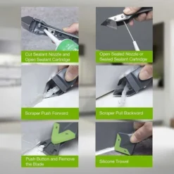 RHAFAYRE 5 In 1 Raschietto Per Fughe In Silicone, Nuovo Raschietto Per Angoli Per Colla Per Vetro Per Calafataggio Aggiornato, Raschietto Per Fughe Per Sigillante Siliconico -Wenko Negozio 80396719 4