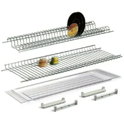 SCOLAPIATTI PER PENSILE CM.86 -METALLO GRIGIO CON VASCHETTA