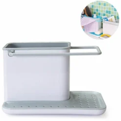 Utensili Da Cucina Portaoggetti Per Lavello Porta Spugne Organizzatore Per Portaoggetti Per Lavelli Portautensili Da Cucina Per Lavelli, Grigio