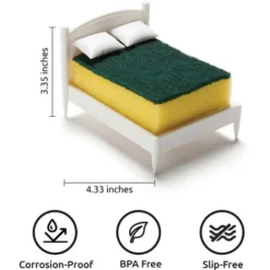 Porta Spugna Da Cucina - Porta Spugna Per Piatti In Plastica Per Lavello Da Cucina, Si Adatta A Qualsiasi Tipo Di Strofinaccio Di Dimensioni Standard - Organizzatore Per Lavello Da Cucina, Decorazione -Wenko Negozio 81291001 3