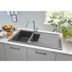Grohe Eurosmart Cosmopolitan, Miscelatore Cucina Monocomando Con Doccetta Estraibile A 2 Getti, Collo D’oca, Cromato (31481001) -Wenko Negozio 81498086 3