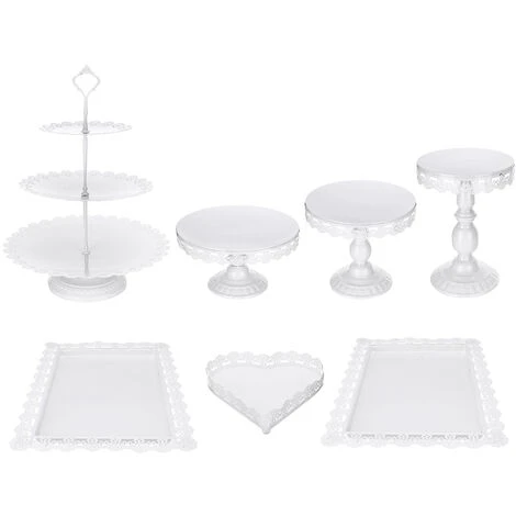 Alzata Per Torte In Stile Europeo Da 7 Pezzi (bianco) 1 Alzata Per Torte In Stile Europeo Da 7 Pezzi (bianco)