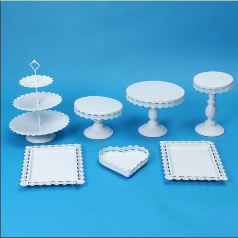 Alzata Per Torte In Stile Europeo Da 7 Pezzi (bianco) 3 Alzata Per Torte In Stile Europeo Da 7 Pezzi (bianco) - immagine 3