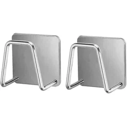 Starlight-set Di 2 Supporti In Spugna Autoadesiva Per Cucina, Nessun Montaggio Di Perforazione, Acciaio Inossidabile, Arrugginito E Impermeabile, Argento