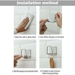 Starlight-set Di 2 Supporti In Spugna Autoadesiva Per Cucina, Nessun Montaggio Di Perforazione, Acciaio Inossidabile, Arrugginito E Impermeabile, Argento -Wenko Negozio 82752766 4