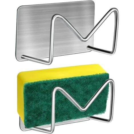 Porta Spugna Autoadesiva Da 2 Pezzi, Porta Spugna Per Lavello Da Cucina In Acciaio Inossidabile Senza Porta Spugna Scolapiatti - Argento 1 Porta Spugna Autoadesiva Da 2 Pezzi, Porta Spugna Per Lavello Da Cucina In Acciaio Inossidabile Senza Porta Spugna Scolapiatti - Argento