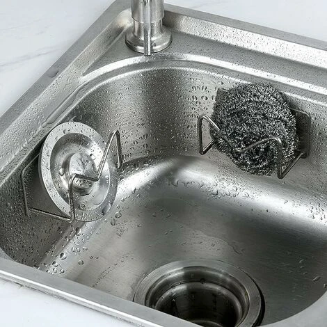 Porta Spugna Autoadesiva Da 2 Pezzi, Porta Spugna Per Lavello Da Cucina In Acciaio Inossidabile Senza Porta Spugna Scolapiatti - Argento 5 Porta Spugna Autoadesiva Da 2 Pezzi, Porta Spugna Per Lavello Da Cucina In Acciaio Inossidabile Senza Porta Spugna Scolapiatti - Argento - immagine 5