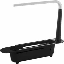 Porta Spugna Per Lavello Da Cucina, Organizer Per Lavello, Porta Spugna Telescopico Per Riporre Il Lavello, Adatto Per Lavello Da 32-45 Cm (nero)