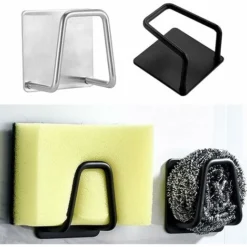 Set Di 2 Porta Spugne Autoadesive Per Cucina, Montaggio Senza Fori, Acciaio Inossidabile, Antiruggine E Impermeabile, Nero -Wenko Negozio 82753804 4