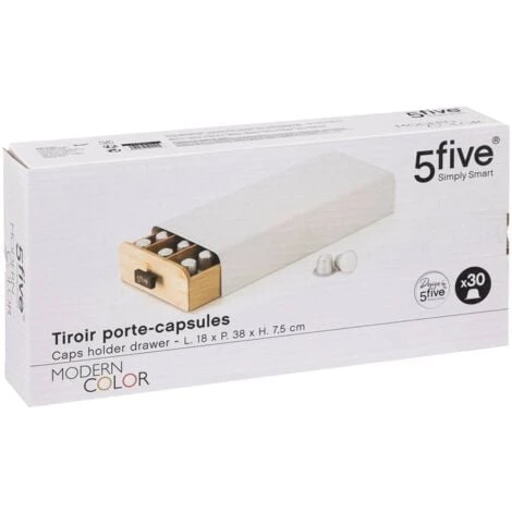 Portacapsule X30 Modern Color Bianco - 5 Five Simply Smart 2 Portacapsule X30 Modern Color Bianco - 5 Five Simply Smart - immagine 2