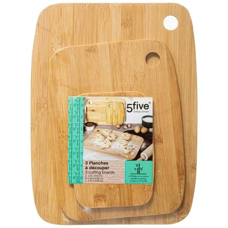 3 Taglieri In Bambù - Set Di 3 Taglieri In Bambù, Dimensioni S : 19x14 Cm M : 22x29 Cm L : 37x28 Cm - 5 Five Simply Smart 2 3 Taglieri In Bambù - Set Di 3 Taglieri In Bambù, Dimensioni S : 19x14 Cm M : 22x29 Cm L : 37x28 Cm - 5 Five Simply Smart - immagine 2