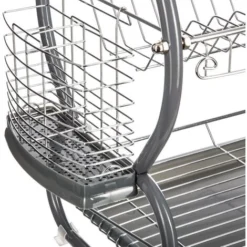 Scolapiatti In Metallo A 2 Livelli Con Vassoio Grigio - Scolapiatti, Metallo E Plastica, Dimensioni 43x24,5x38 Cm - 5 Five Simply Smart -Wenko Negozio 83773536 4