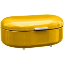 Scatola Per Il Pane In Metallo Retrocolors Giallo 40 Cm - Scatola Del Pane Gialla, Metallo, Dimensioni L. 40 X L. 27 X H. 18 Cm - 5 Five Simply Smart