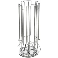 Portacapsule Rotante X24 Cromo - Porta 24 Capsule Docle Gusto Rotary, Metallo, Dimensioni D. 12 X H. 31,7 Cm - 5 Five Simply Smart