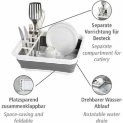 Scolapiatti Pieghevole Bianco/grigio WENKO -Wenko Negozio 8413116 2