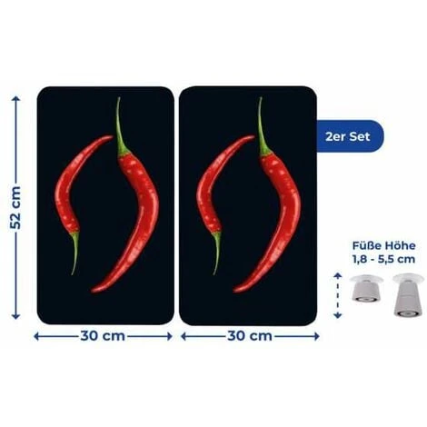 Coprifuochi Vetro Universale Pepperoni Duo, Set 2 Pezzi WENKO 4 Coprifuochi Vetro Universale Pepperoni Duo, Set 2 Pezzi WENKO - immagine 4