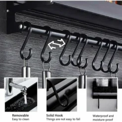 Portaspezie GTA, Portaspezie Da Parete Senza Foratura Portaspezie Con 8 Ganci Rimovibili, Può Posizionare Spezie, Appendere Spatole, Cucchiai E Altri Utensili Da Cucina -Wenko Negozio 85316100 3