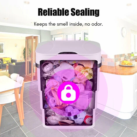 Bidone Della Spazzatura Con Sensore Di Movimento A Infrarossi Senza Contatto Automatico Bidone Della Spazzatura Pieghevole A 3 Strati Max. Batteria AA Da 9,5 Litri Alimentata A Batteria (batteria Non 4 Bidone Della Spazzatura Con Sensore Di Movimento A Infrarossi Senza Contatto Automatico Bidone Della Spazzatura Pieghevole A 3 Strati Max. Batteria AA Da 9,5 Litri Alimentata A Batteria (batteria Non - immagine 4